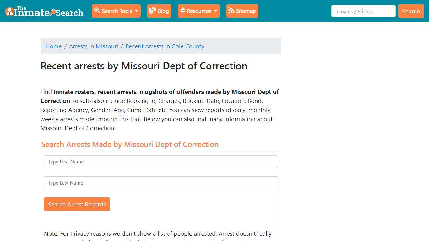 Recent arrests by Missouri Dept of Correction | Mugshots, Rosters ...
